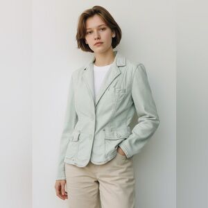 GAP vintage Y2K 00s Light mint Green Corduroy Blazer